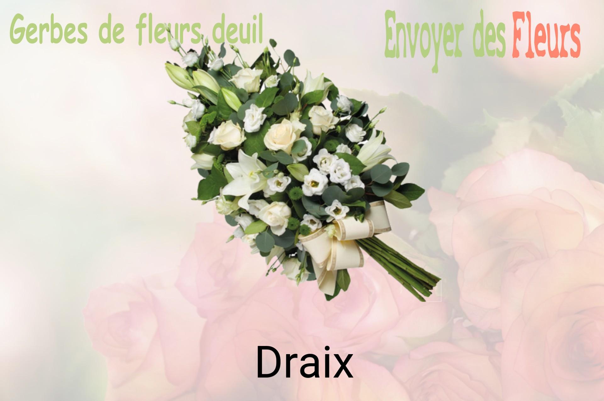 Gerbe de fleurs de deuil livrée à Draix